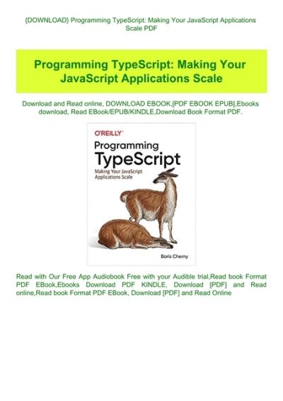 E D. . Programming typescript making your javascript applications scale pdf